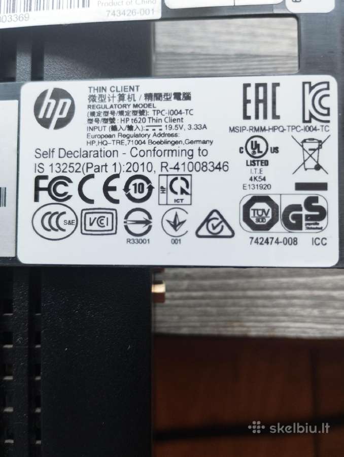 Hp t620 Thin Client dual core - nuotraukos Nr. 4