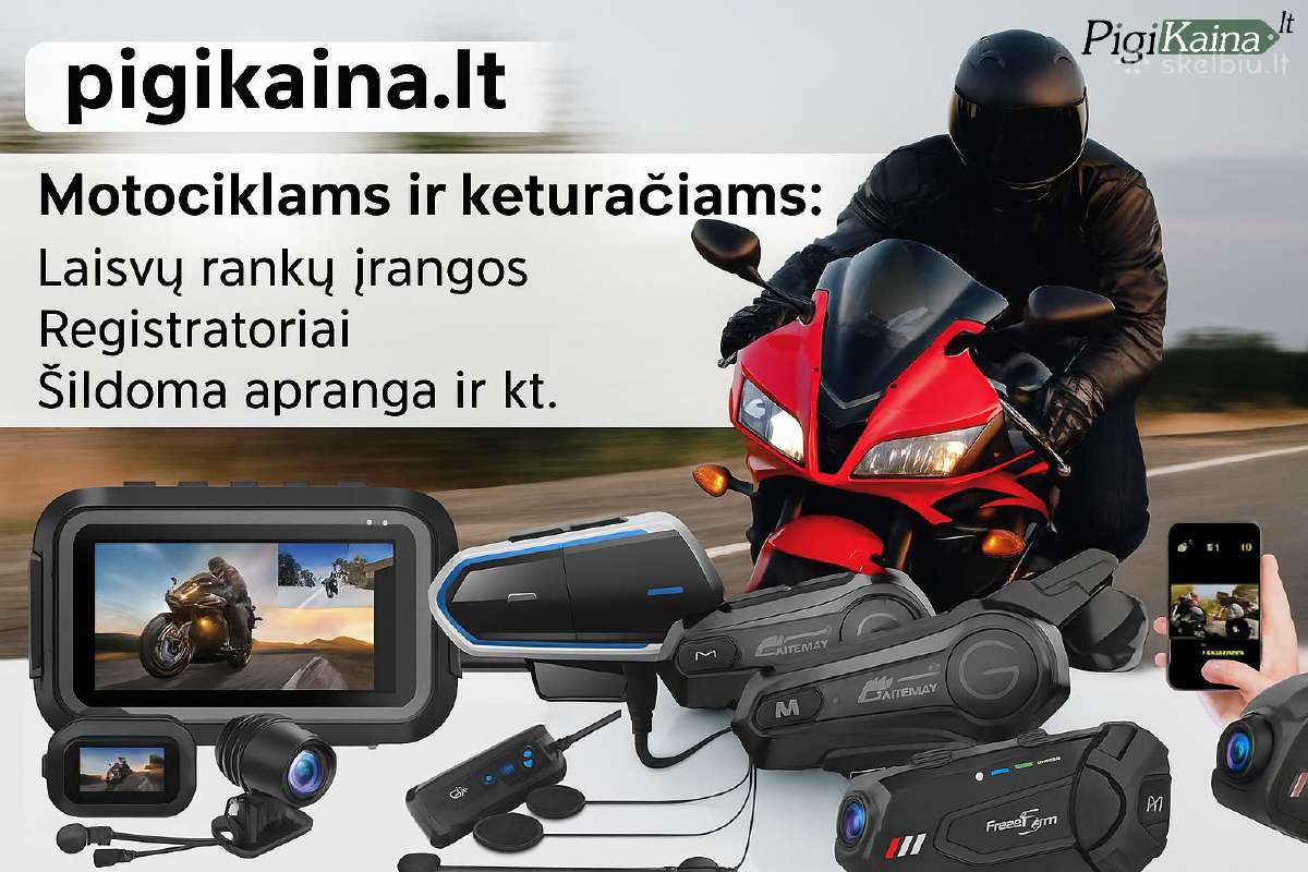 Dviguba Bluetooth laisvų rankų įranga motociklui V