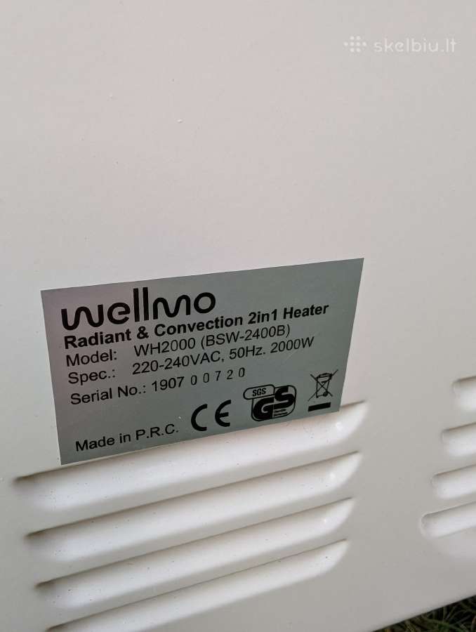 Infraraudonųjų šildytuvas Wellmo Quartz Wh2000 - nuotraukos Nr. 4