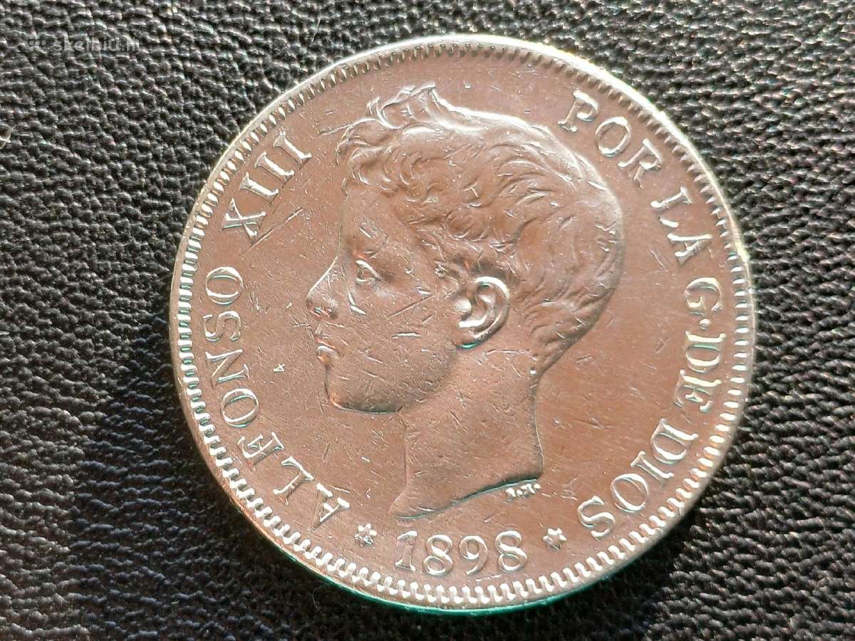(685) 5 pesetos 1898m. Ispanija sidabras - nuotraukos Nr. 4
