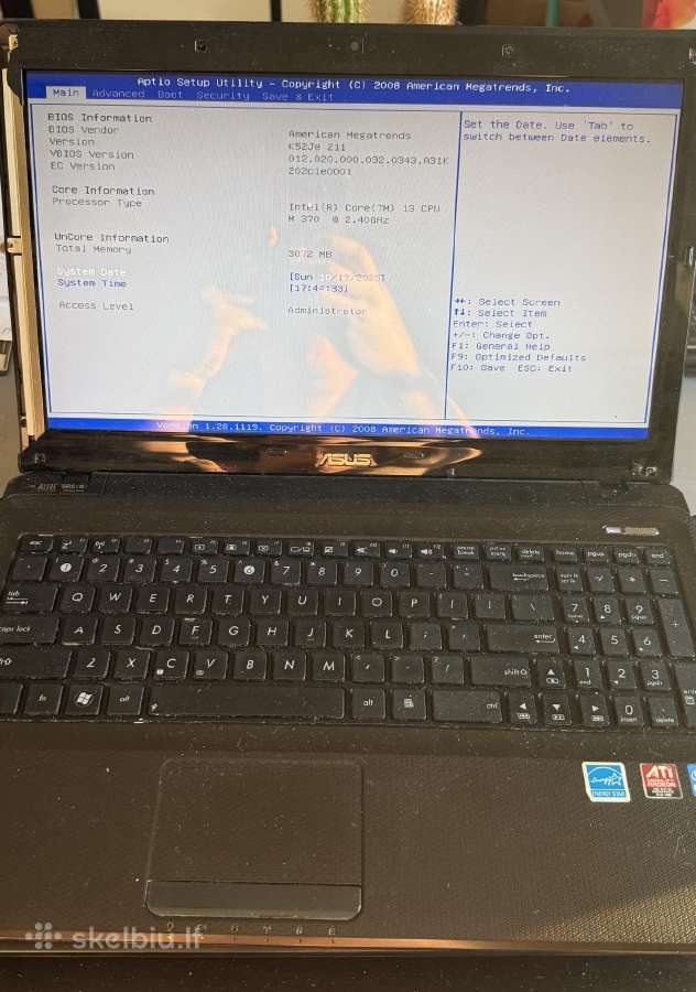 Asus K52je visas arba dalimis