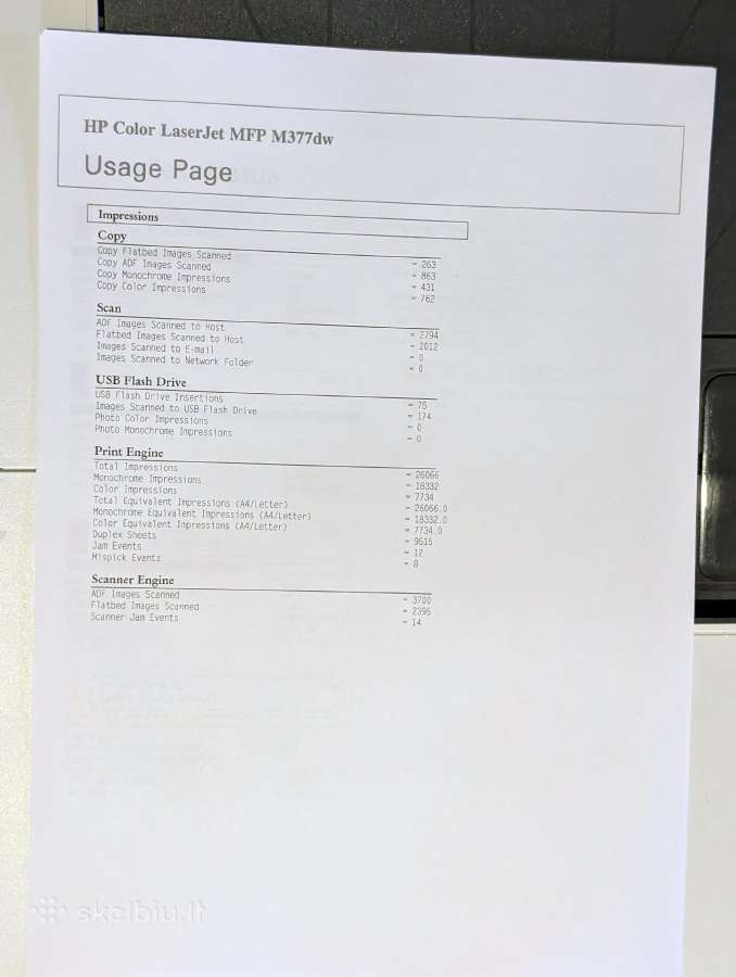 Hp Color Laserjet Mfp M377dw Spalvot. Wi-fi - nuotraukos Nr. 7
