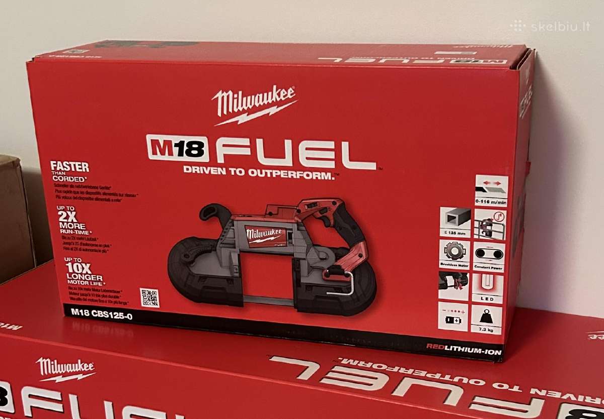 Milwaukee Akumuliatorini juostini pjūkla M18cbs125