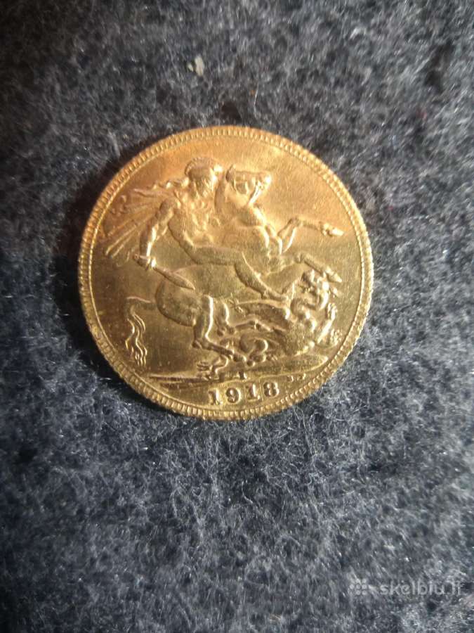 1918 Auksinis Suverenas Jurgio V Bombėjus
