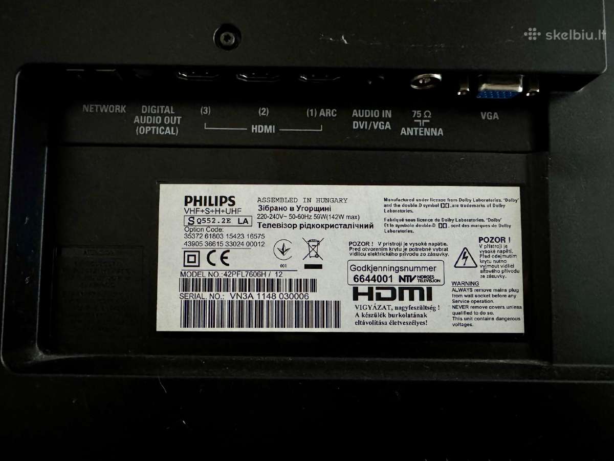 Philips 42pfl7606h LCD - nuotraukos Nr. 2