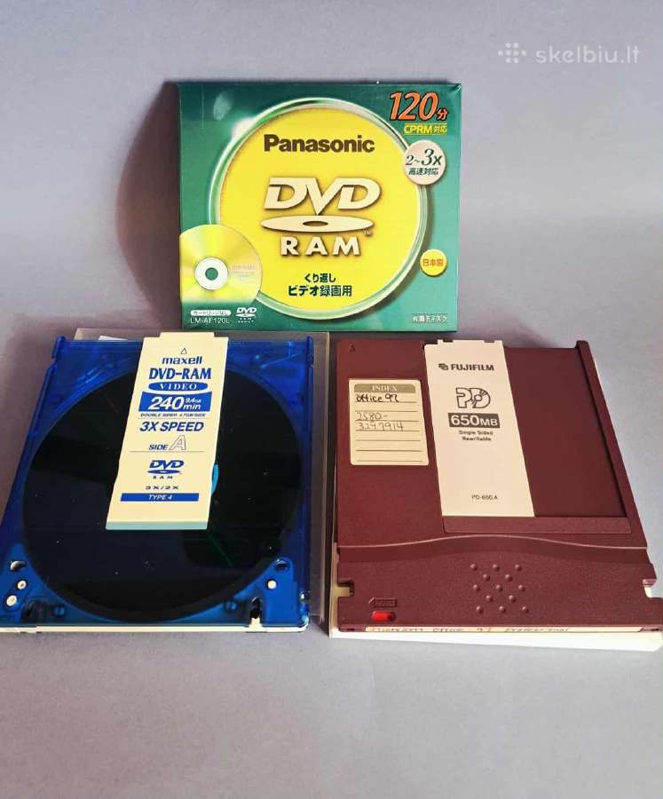 Panasonic, Fuji, Maxell Dvd-RAM diskai
