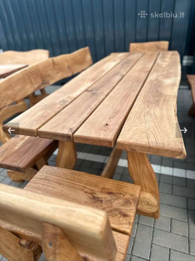 Nauji Ąžuoliniai baldai, suolai, kėdutės - nuotraukos Nr. 7