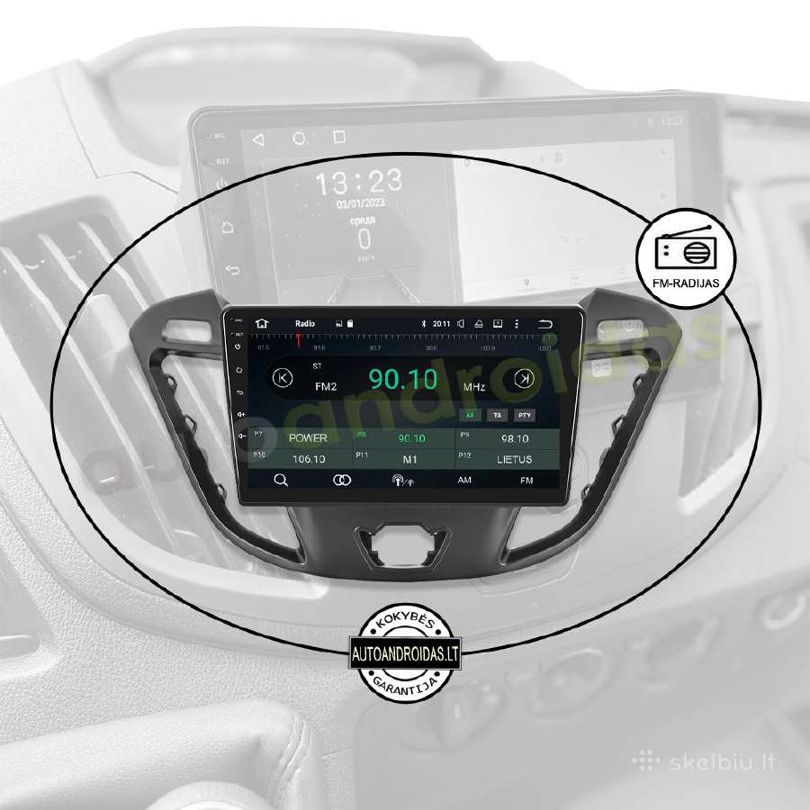Ford Transit Custom 2012-21 Android multimedija - nuotraukos Nr. 4