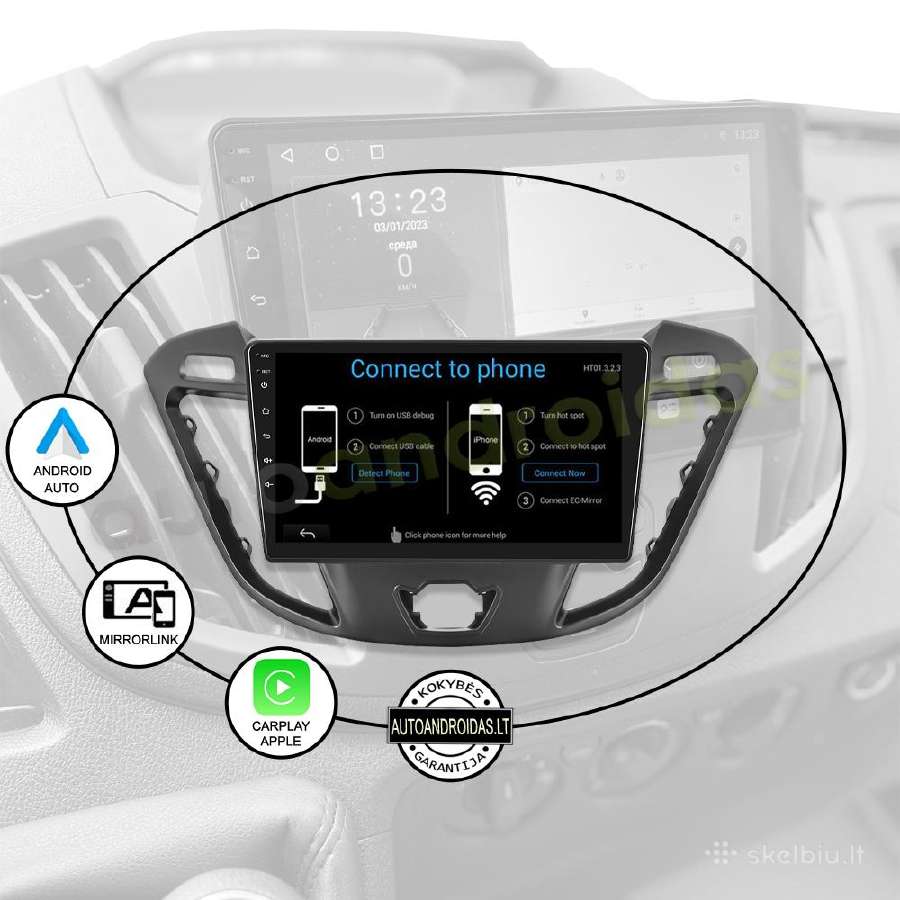Ford Transit Custom 2012-21 Android multimedija - nuotraukos Nr. 10