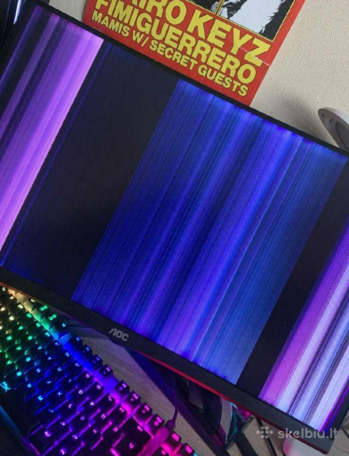 Aoc žaidimų monitorius, lenktas 24" 144hz. atvezu.