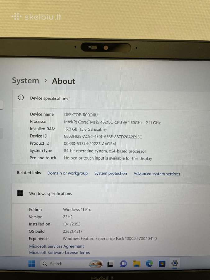 Dell Latitude 5410 i5-10210u 16 GB RAM 256 GB SSD - nuotraukos Nr. 8
