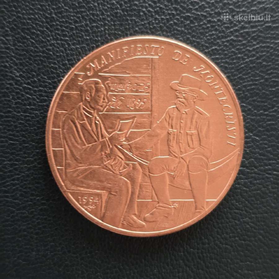 Kuba Cuba 1994 1 peso Montecristi Manifesto Cu Unc
