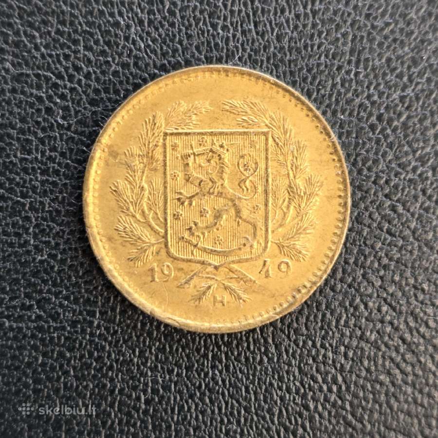 Suomija 1949 5 markkaa žalvaris
