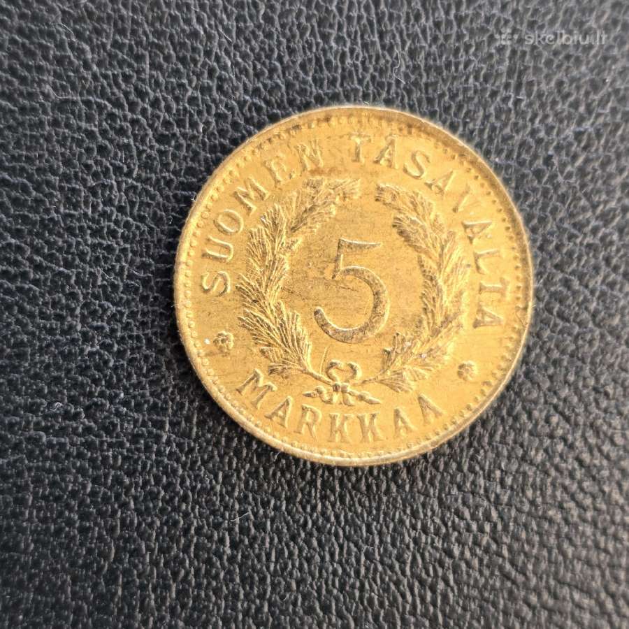 Suomija 1949 5 markkaa žalvaris - nuotraukos Nr. 2