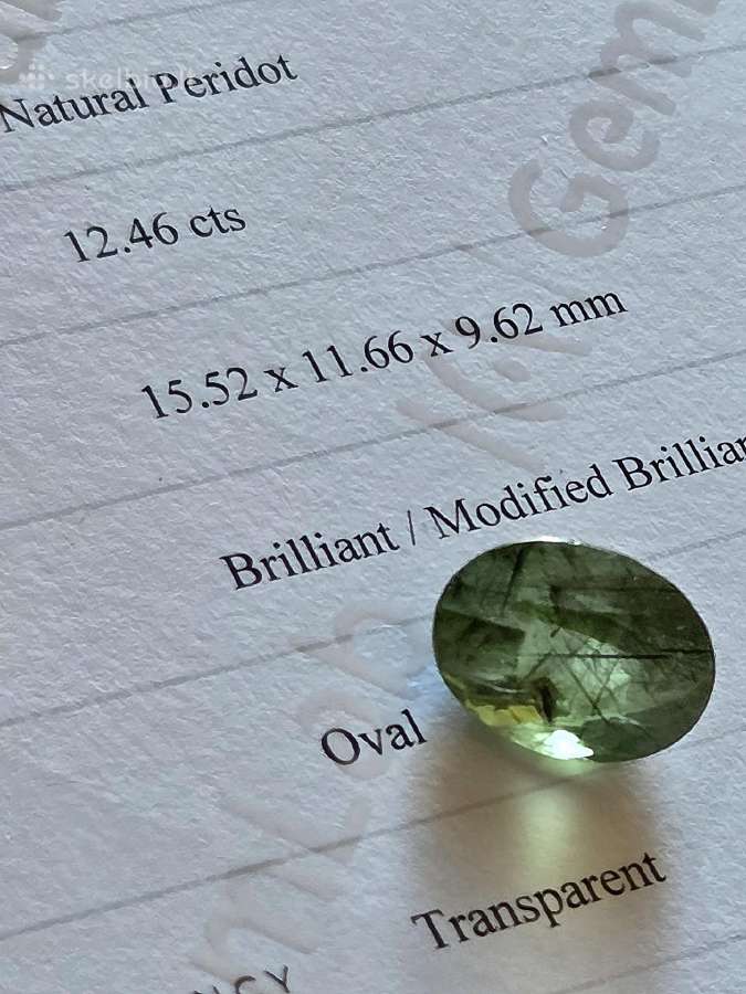 Parduoda 12,46ct natūralų peridotą - nuotraukos Nr. 3