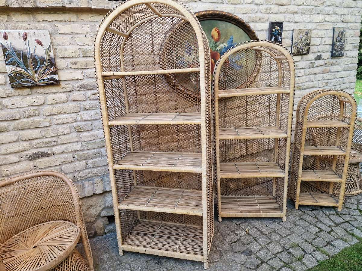 Vintažinės skelto bambuko rankų darbo etažerė - nuotraukos Nr. 20