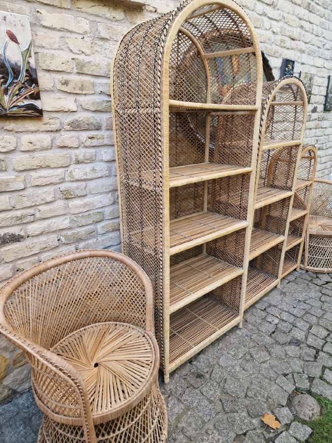 Vintažinės skelto bambuko rankų darbo etažerė - nuotraukos Nr. 24