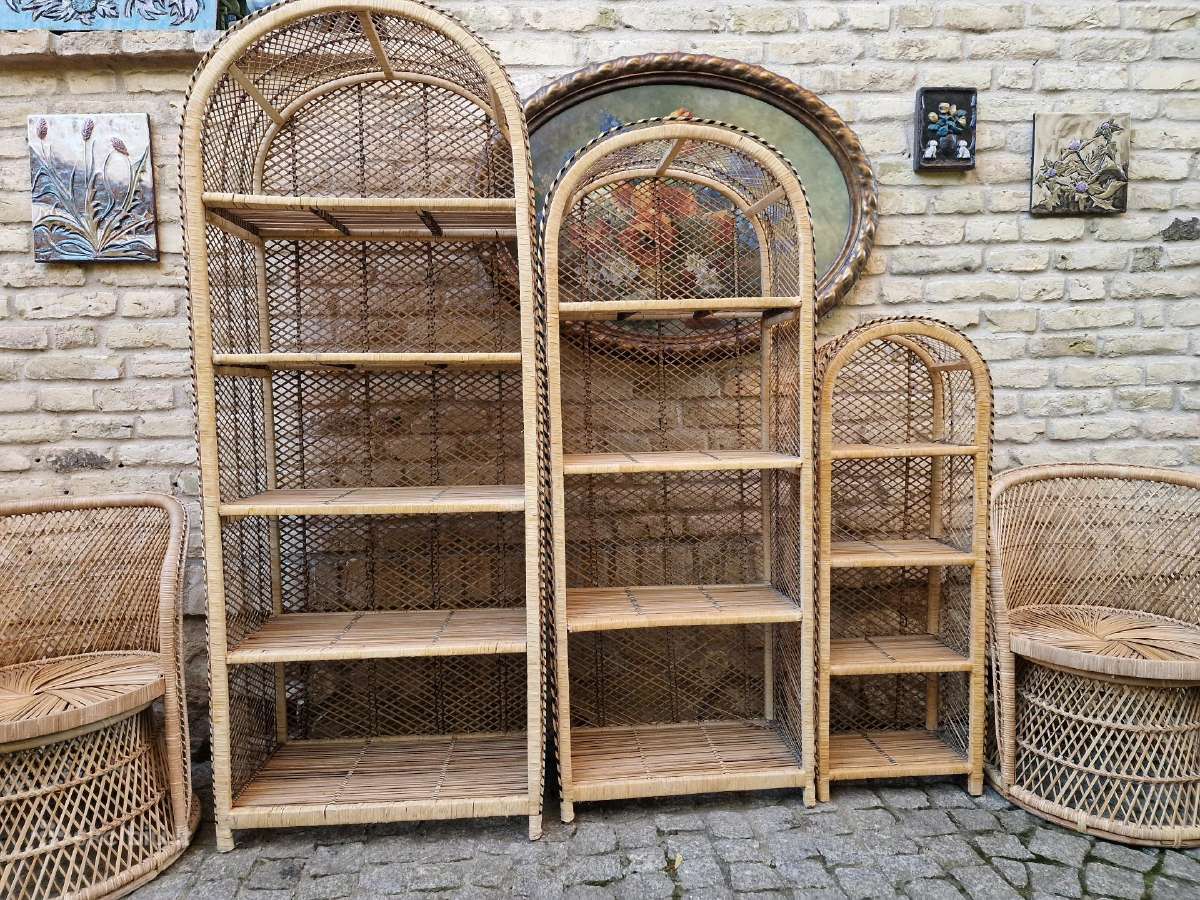 Vintažinės skelto bambuko rankų darbo etažerė - nuotraukos Nr. 29