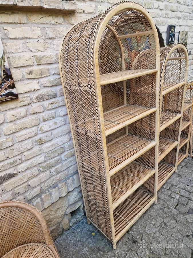 Vintažinės skelto bambuko rankų darbo etažerė - nuotraukos Nr. 30