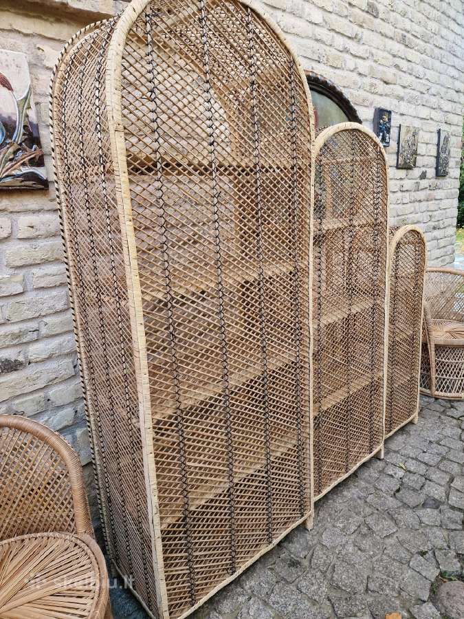 Vintažinės skelto bambuko rankų darbo etažerė - nuotraukos Nr. 36