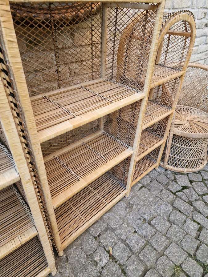Vintažinės skelto bambuko rankų darbo etažerė - nuotraukos Nr. 37