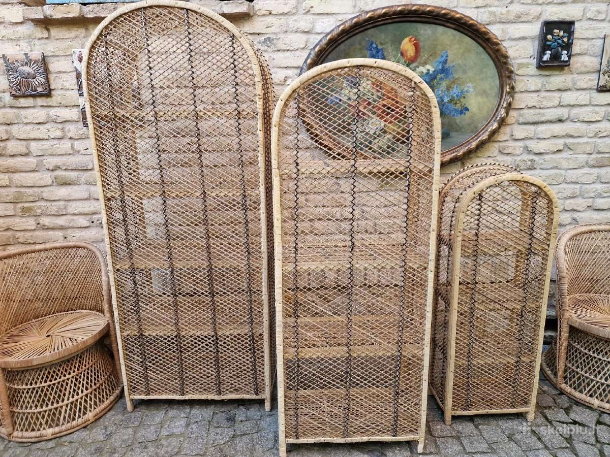 Vintažinės skelto bambuko rankų darbo etažerė - nuotraukos Nr. 38