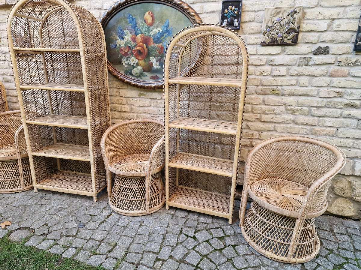 Vintažiniai rankų darbo skelto bambuko krėslai - nuotraukos Nr. 24