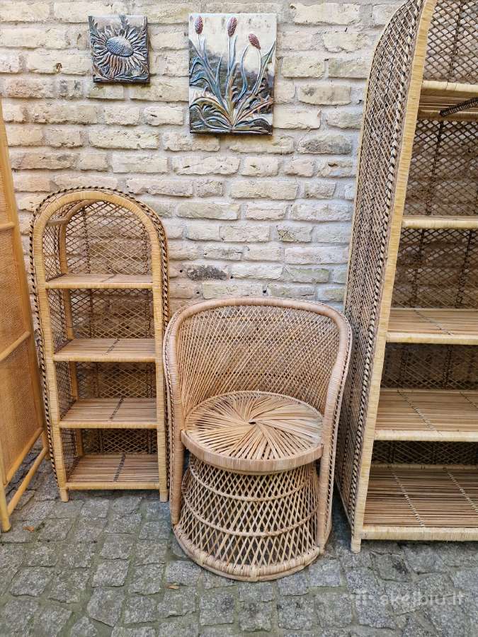 Vintažiniai rankų darbo skelto bambuko krėslai - nuotraukos Nr. 25
