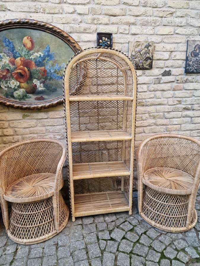 Vintažiniai rankų darbo skelto bambuko krėslai - nuotraukos Nr. 26