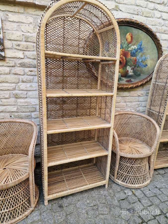 Vintažiniai rankų darbo skelto bambuko krėslai - nuotraukos Nr. 29