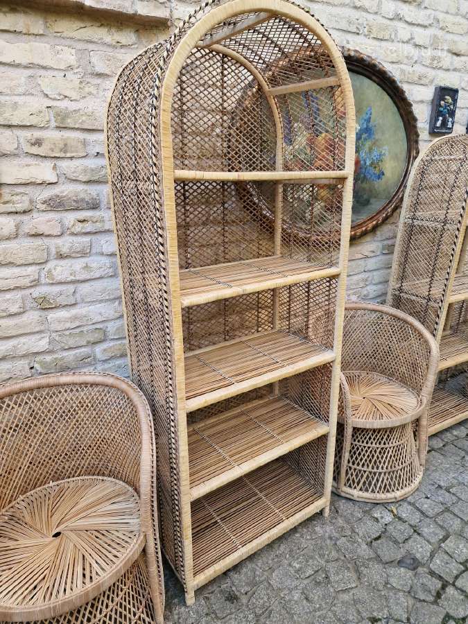 Vintažiniai rankų darbo skelto bambuko krėslai - nuotraukos Nr. 31