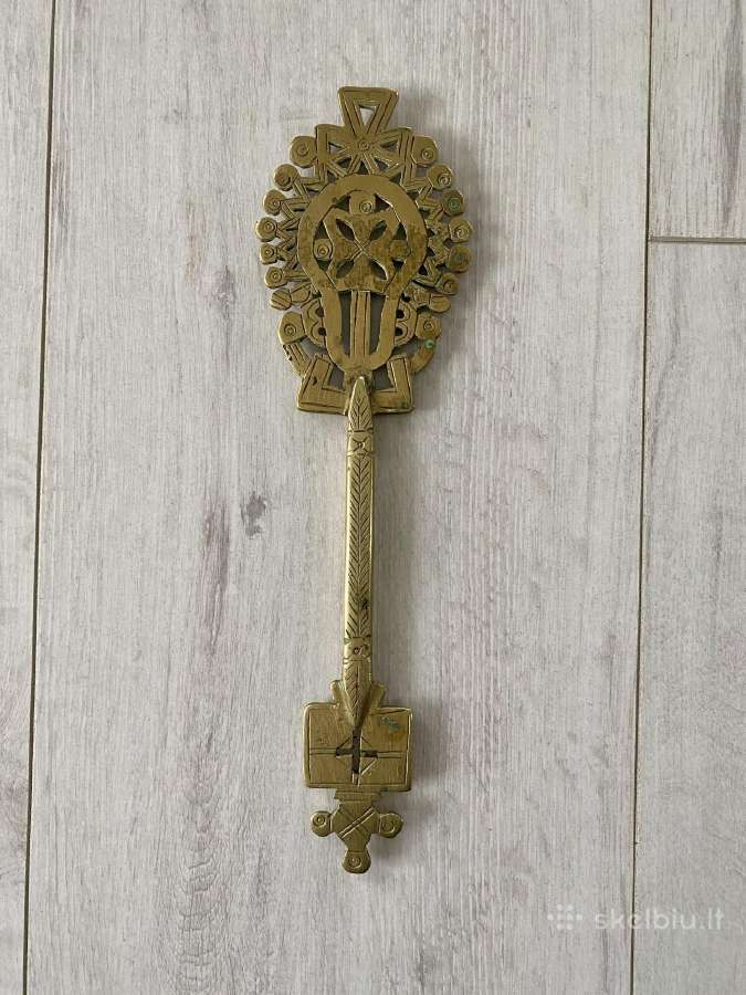 Vintažinis ortodoksų koptų kryžius iš bronzos - nuotraukos Nr. 4