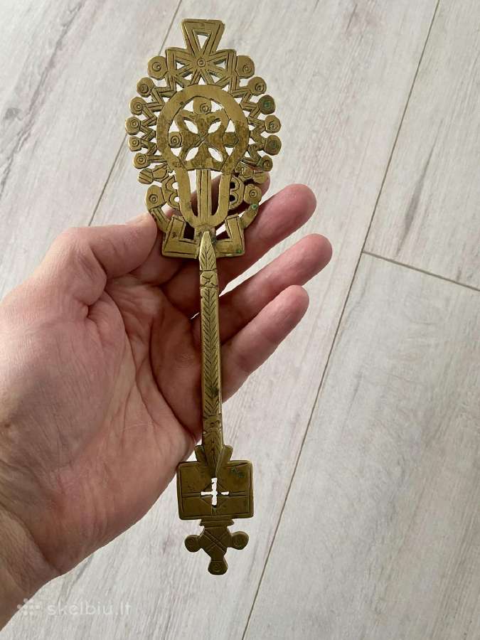 Vintažinis ortodoksų koptų kryžius iš bronzos - nuotraukos Nr. 8