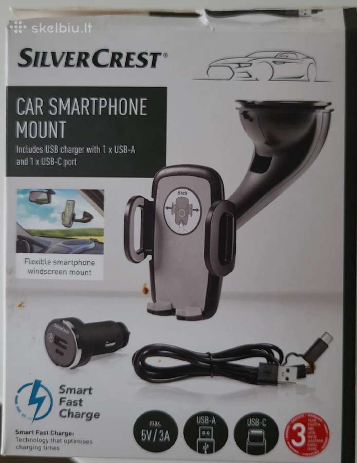 Universalus "Silver Crest"telefono laikiklis autom - nuotraukos Nr. 2