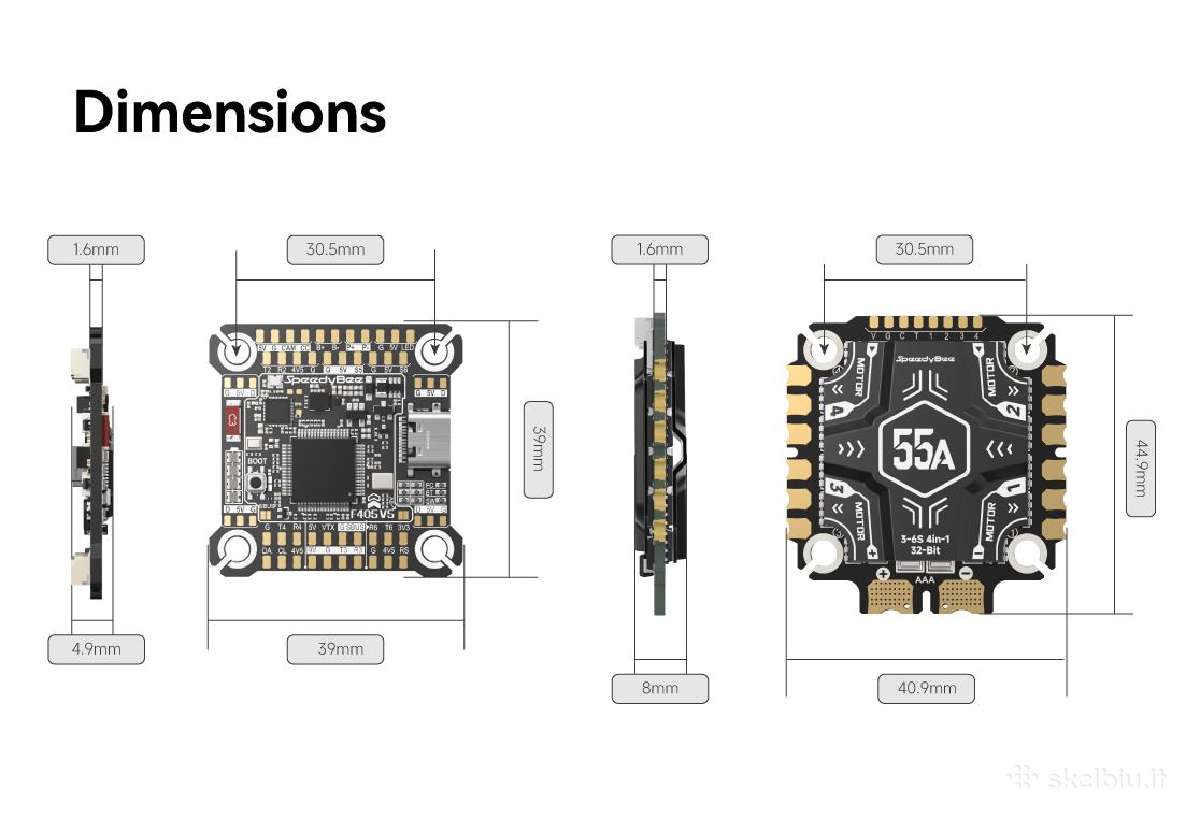 Nauji Speedybee V5 Ox32 55a 30x30 Fc&esc Stack - nuotraukos Nr. 13
