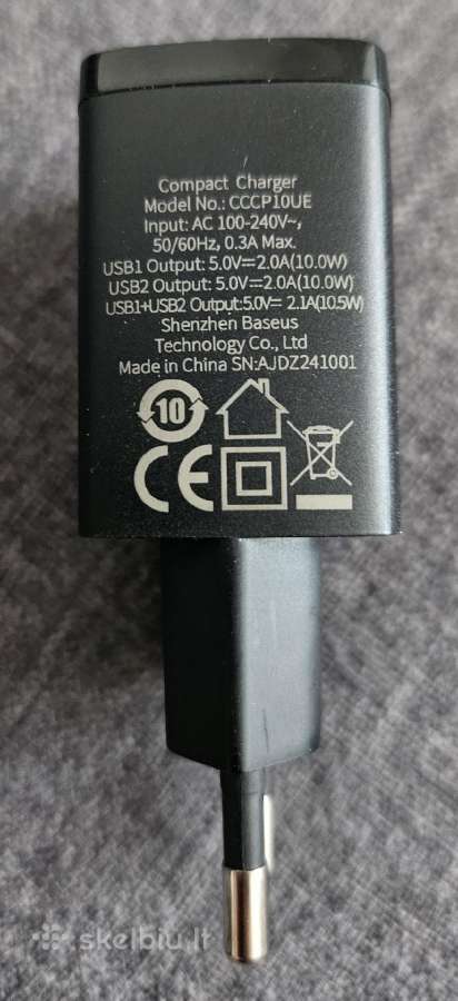 Adapteris Baseus 2 Usb lizdai - nuotraukos Nr. 4