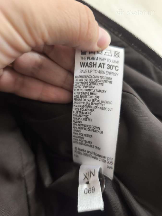 Kokybiškas pūkinis Marks&spencer paltas - nuotraukos Nr. 7