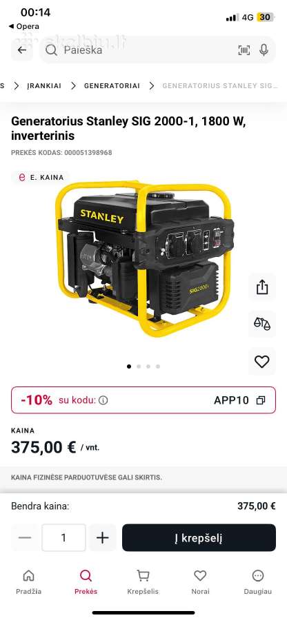 Stanley sig2000 generatorius