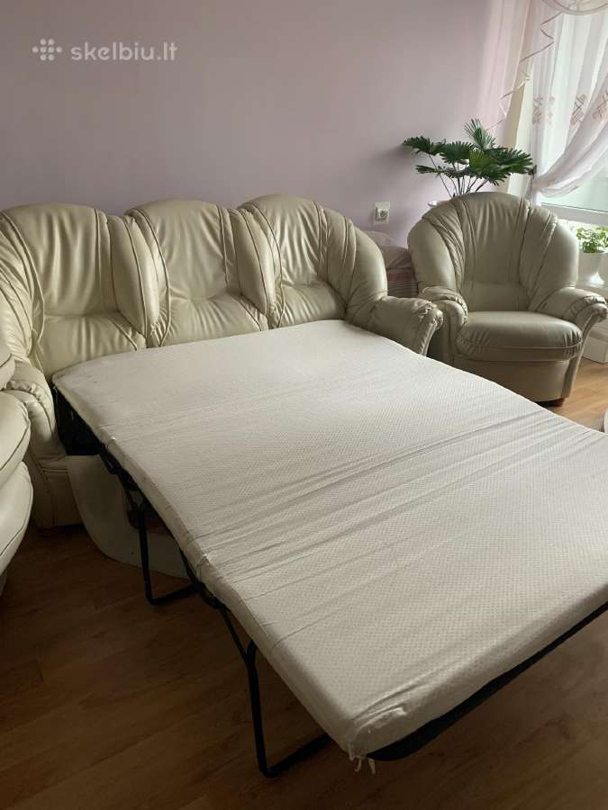 Sofa su miegama funkcija ir du foteliai - nuotraukos Nr. 3