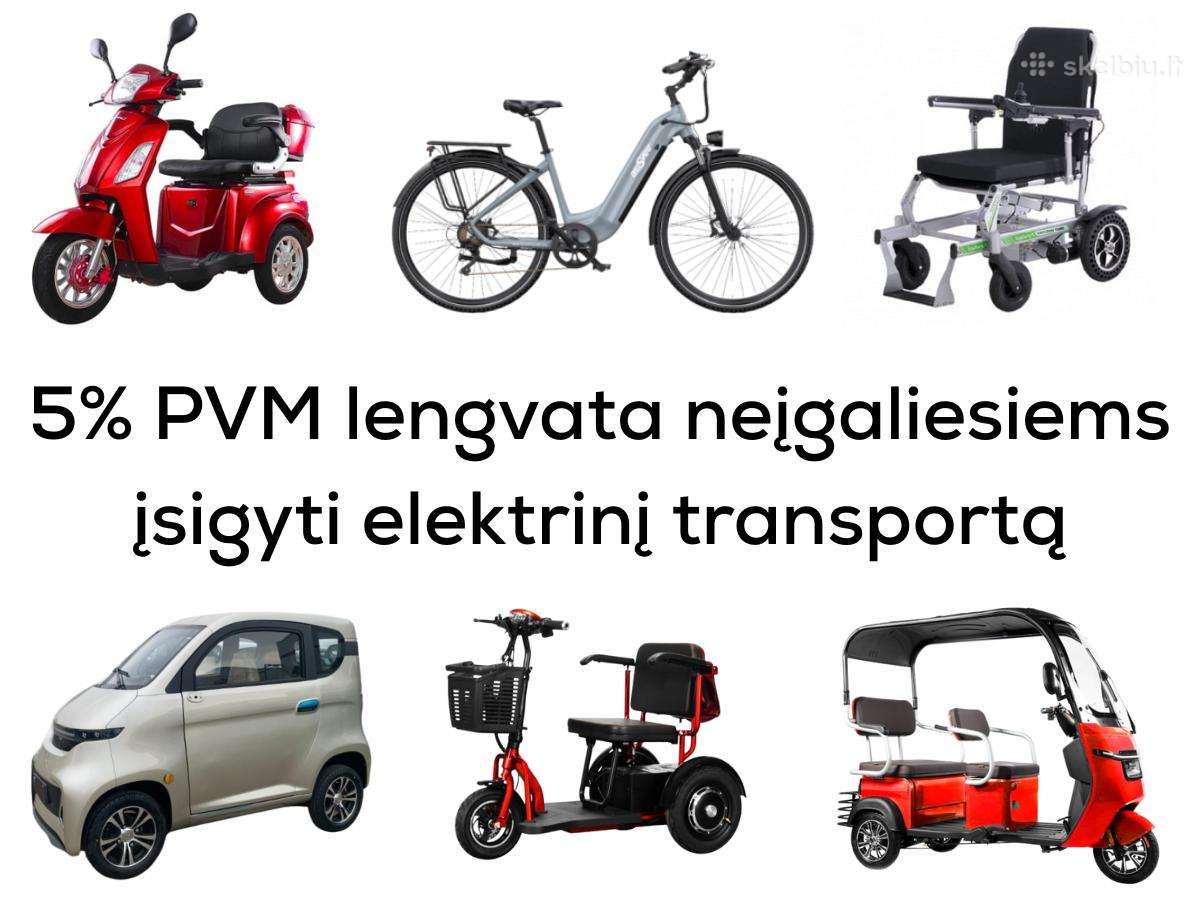 5% PVM lengvata dviračiams, skuteriams, vežimėliam