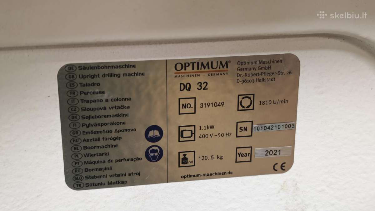 Gręžimo staklės Optimum dq32 su xy stalu - nuotraukos Nr. 4