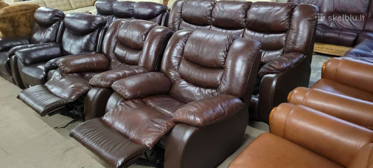 Odiniai Baldai Kampas sofa Reglainer komplektas - nuotraukos Nr. 10