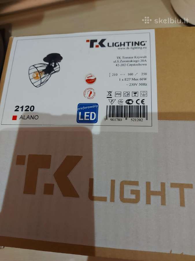 Šviestuvas Tk Lighting Alano,viengubas juodas. - nuotraukos Nr. 3