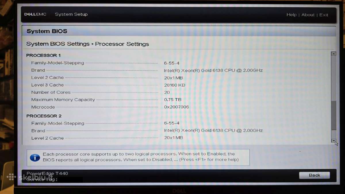 Dell Poweredge T440 2x Xeon Gold 6138 16x Sff Sas - nuotraukos Nr. 24