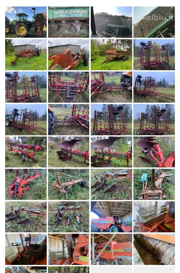 Likviduojamas ūkis – įvairi žemės ūkio technika.
