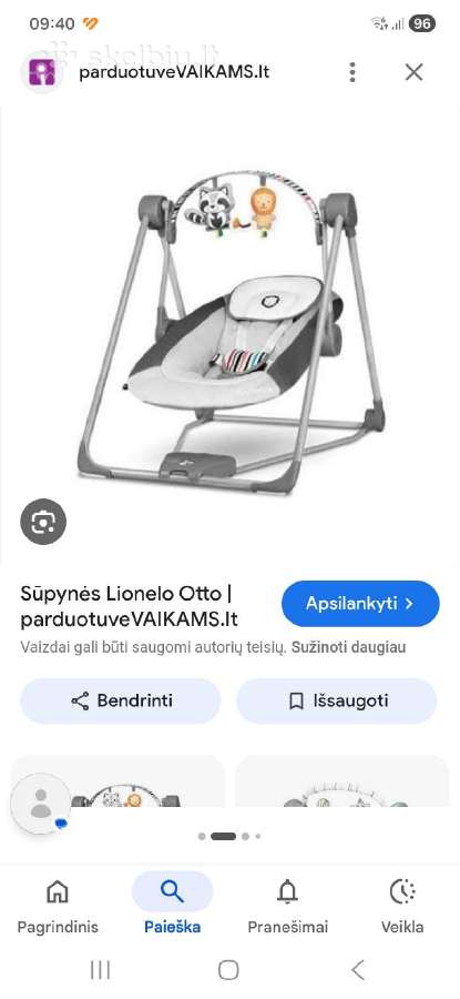 Kūdikio gultukas - sūpuoklė ,Lionello" - nuotraukos Nr. 3