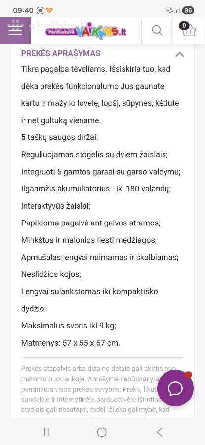 Kūdikio gultukas - sūpuoklė ,Lionello" - nuotraukos Nr. 4