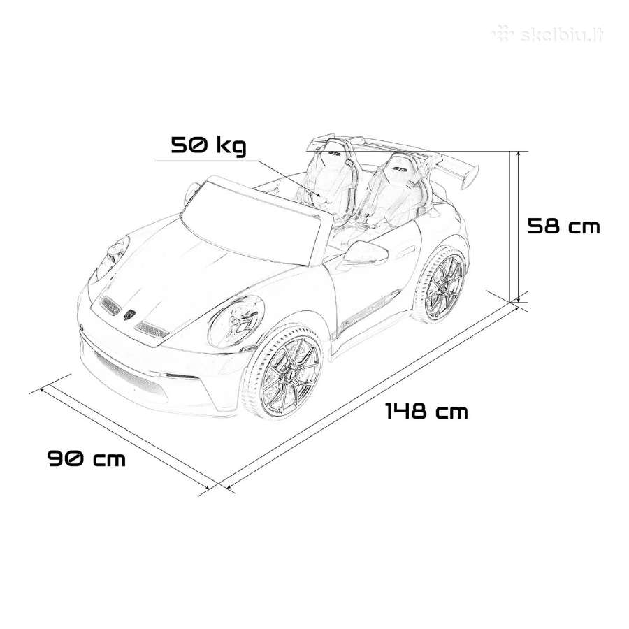 Vaikiškas elektromobilis Porsche 911 Gt3 Strong Mp - nuotraukos Nr. 31