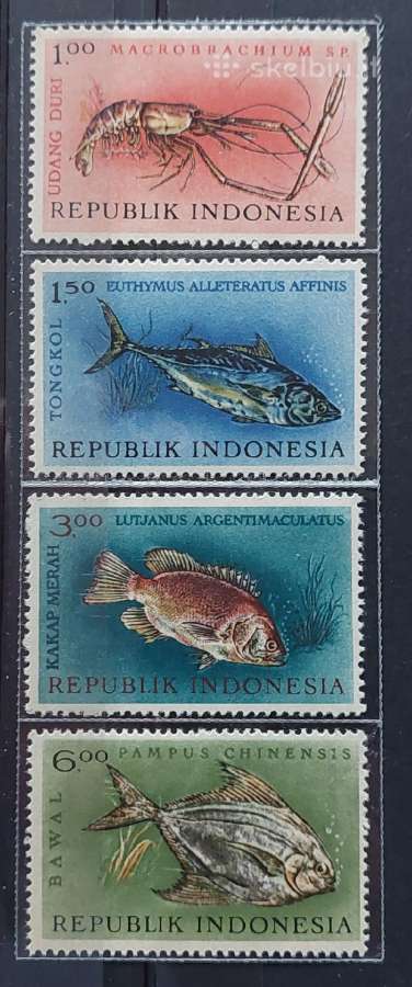 Indonezija 1963 žuvis, švarus Michel 392-3