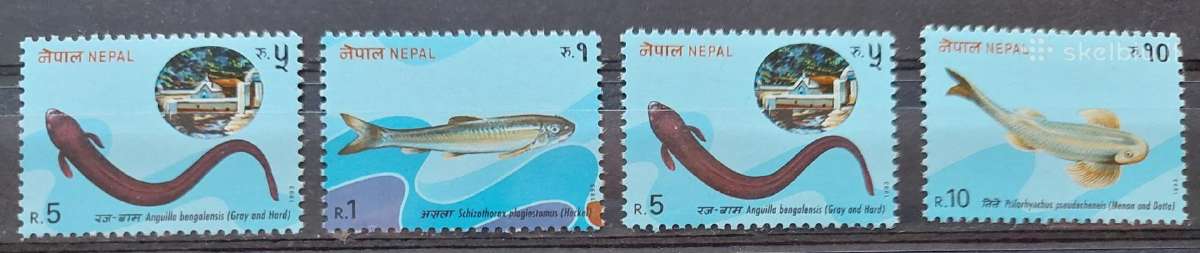 Nepalas 1993 žuvis, švarus Michel 540-543